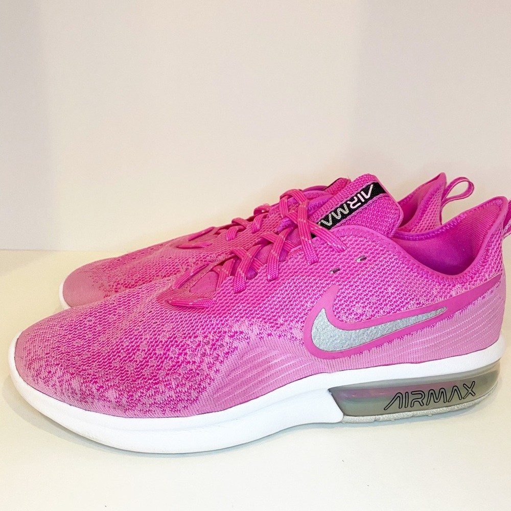 Nike Air Max Sequent 4 Laser Fuchsia Pink Running Shoe Size 11